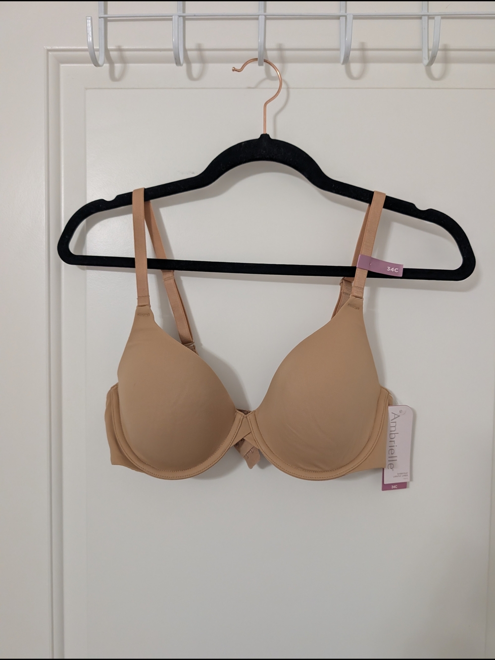 NWT Ambrielle Everyday Lightly Lined Demi Bra Nude 34C Convertible
